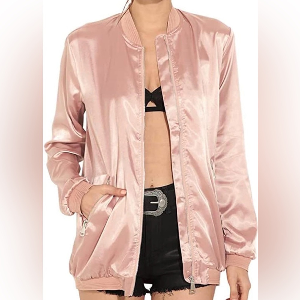 NWT Pink Bomber Jacket L